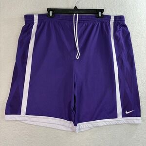 Y2K Nike Baggy Basketball Shorts Men 2XLT Purple White Dri Fit Drawstring Tall
